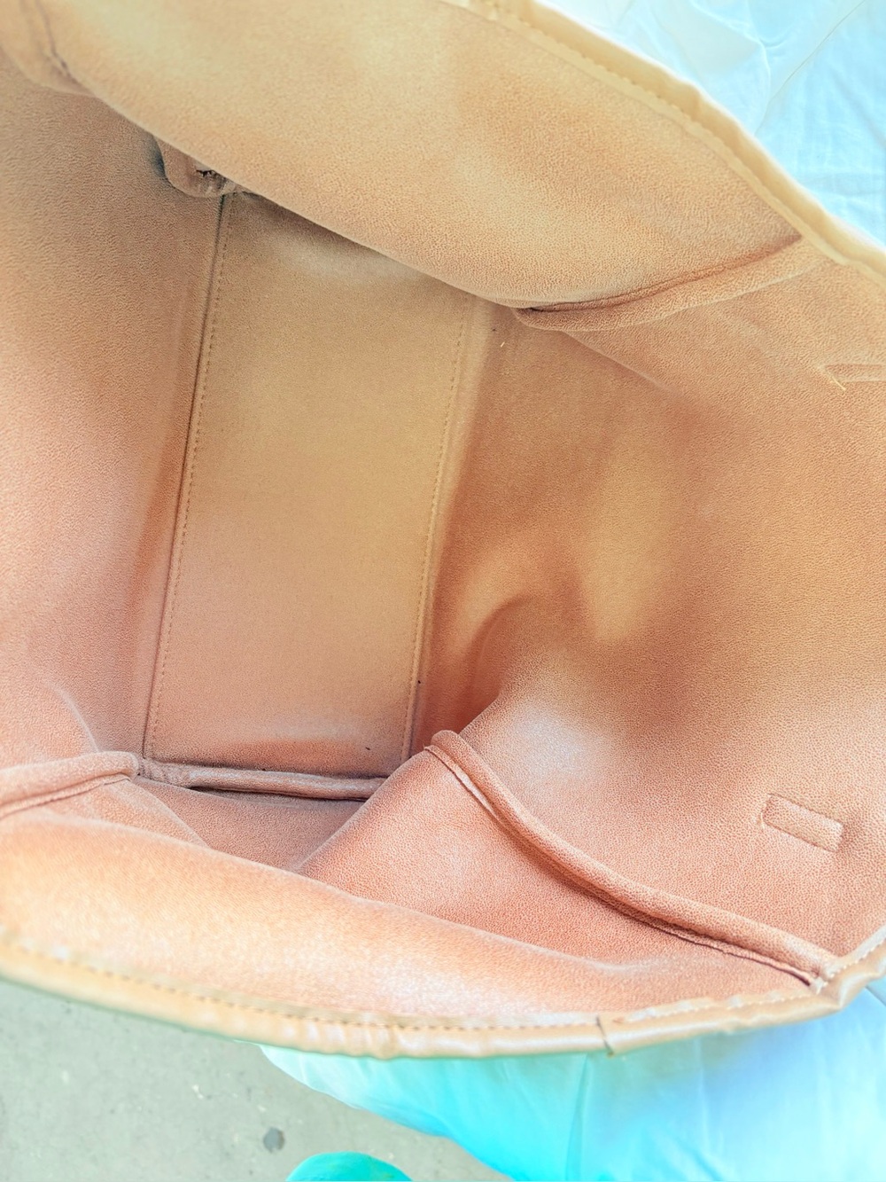 Neiman Marcus Tan Suede Tote Interior - Picture 3 of 7